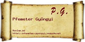 Pfemeter Gyöngyi névjegykártya